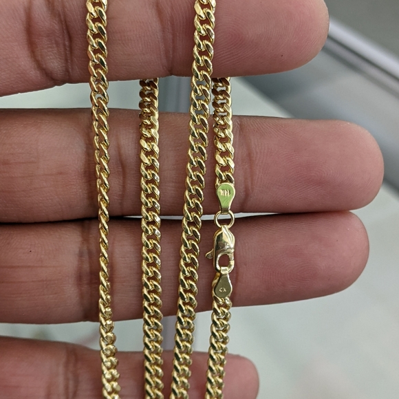 14kt Real Gold Miami Cuban Style Chain 3.6 mm 20 Inches - Picture 9 of 12